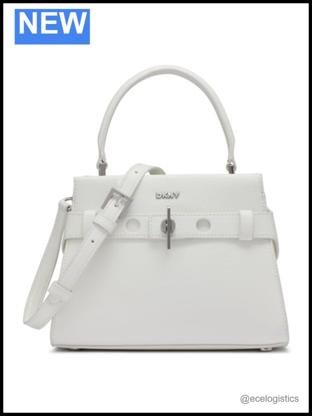 Faux Leather Satchel Bag - Small Top-Handle Purse